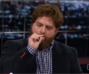Zach Galifianakis smoking joint on Bill Mahar's Real Time